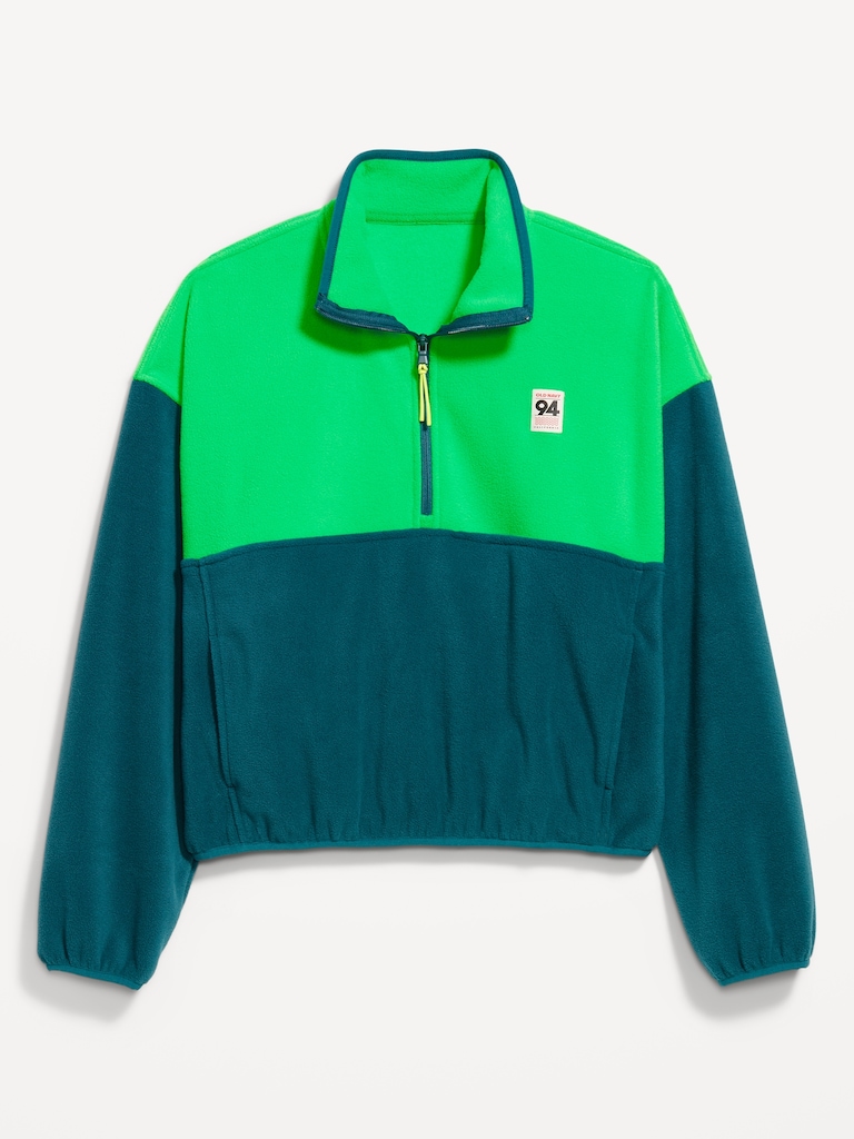 Oversized Performance Microfleece Cropped Half Zip