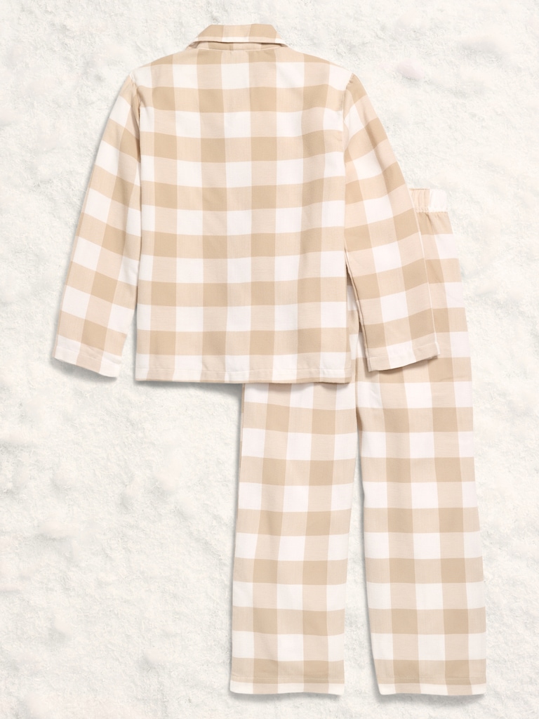 Printed Gender-Neutral Button-Front Pajama Set for Kids