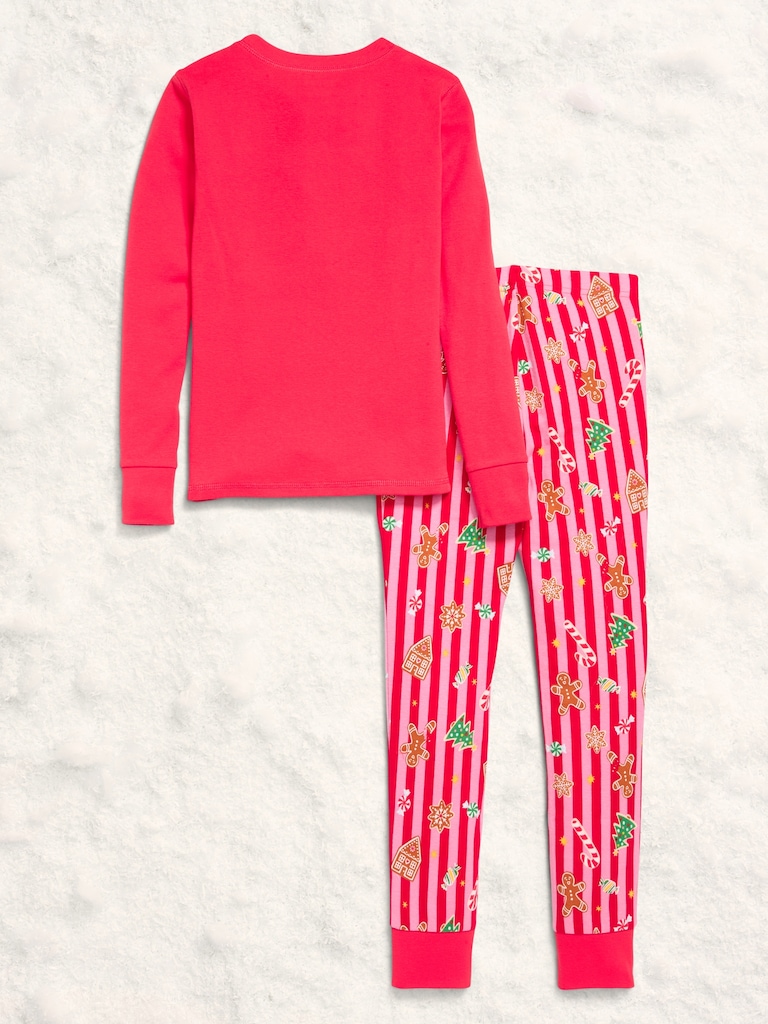 Gender-Neutral Snug-Fit Graphic Pajama Set for Kids