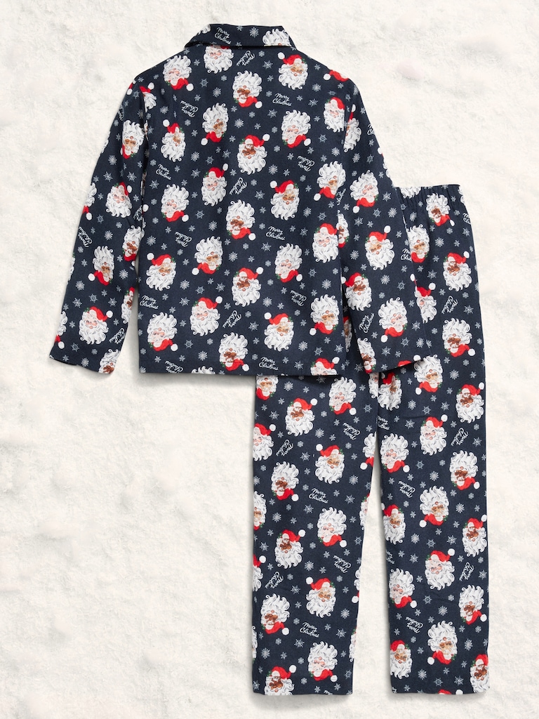 Printed Gender-Neutral Button-Front Pajama Set for Kids