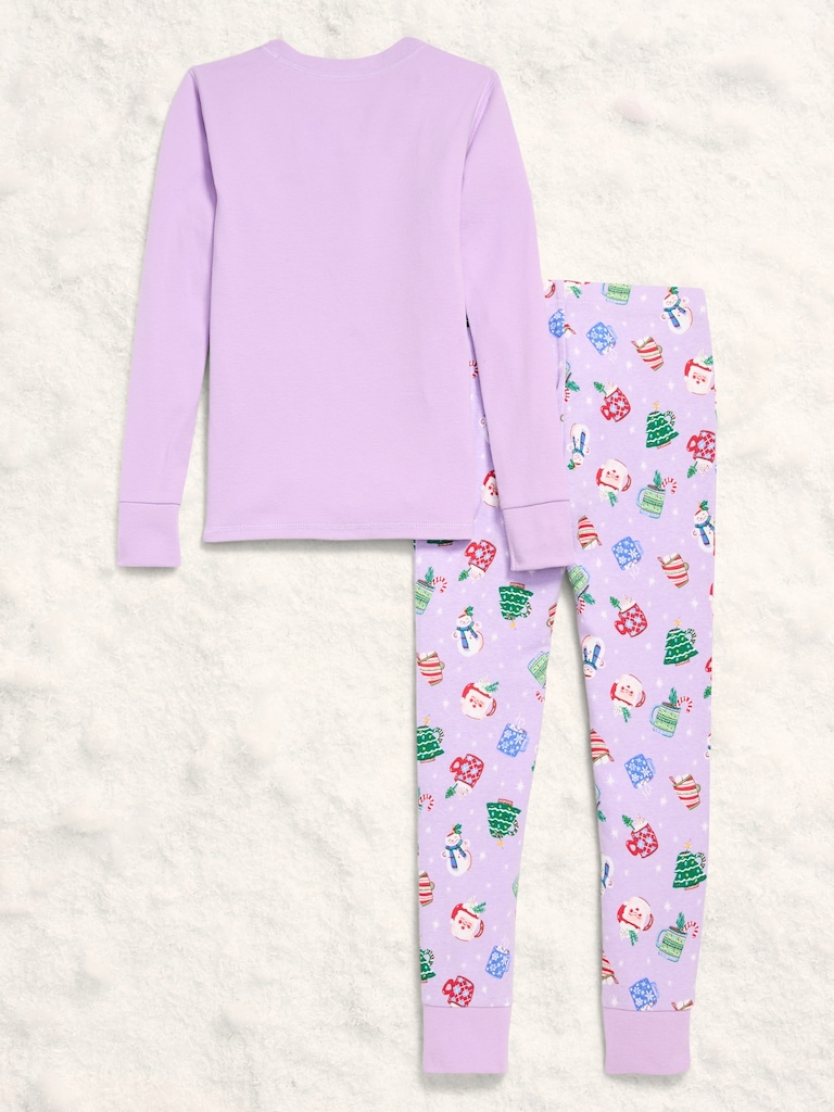 Gender-Neutral Snug-Fit Graphic Pajama Set for Kids
