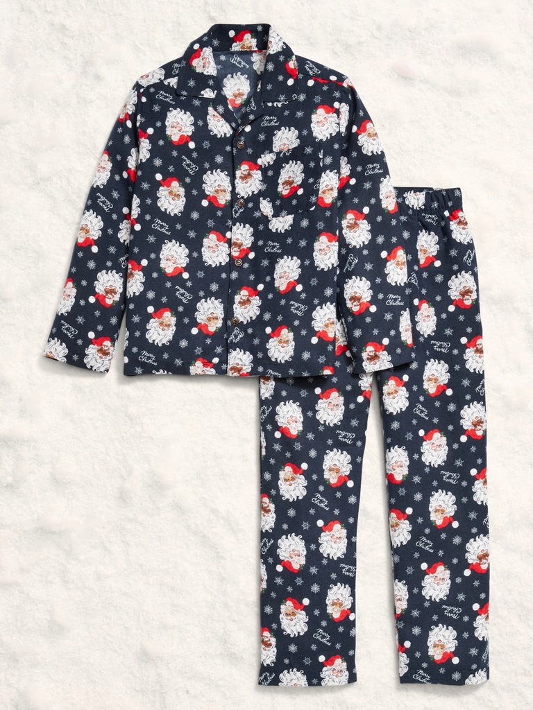 Printed Gender-Neutral Button-Front Pajama Set for Kids