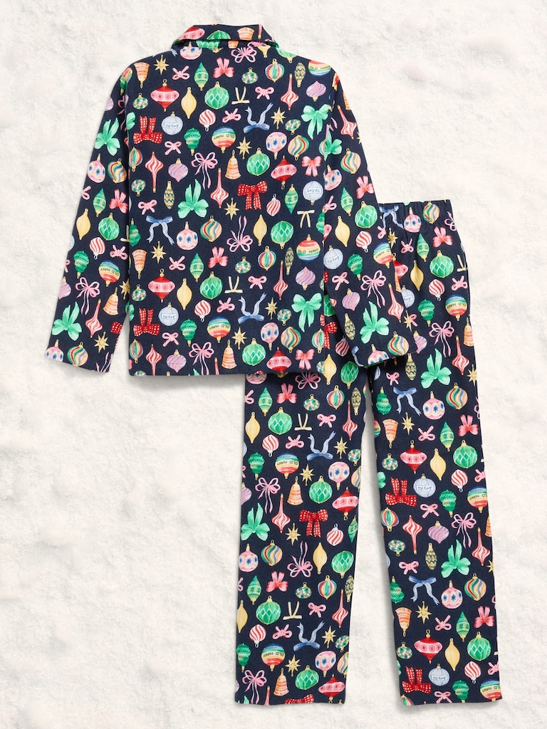 Printed Gender-Neutral Button-Front Pajama Set for Kids