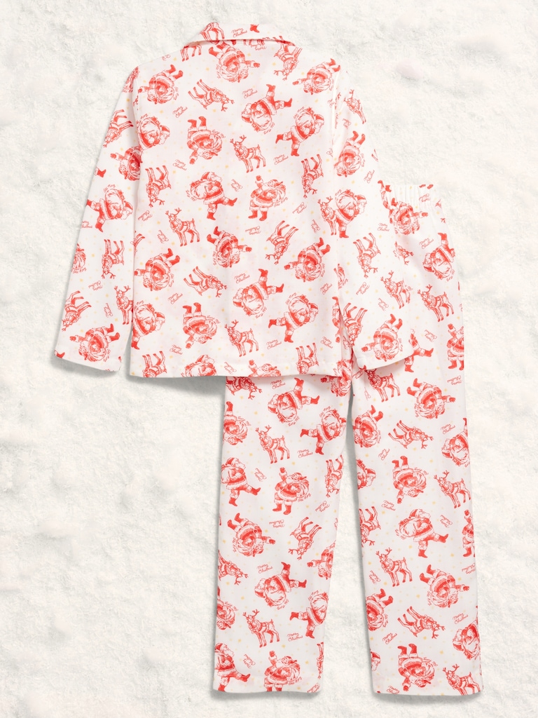 Printed Gender-Neutral Button-Front Pajama Set for Kids
