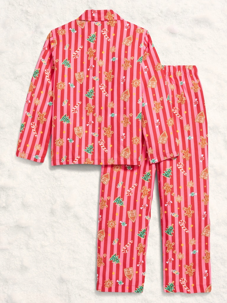 Printed Gender-Neutral Button-Front Pajama Set for Kids
