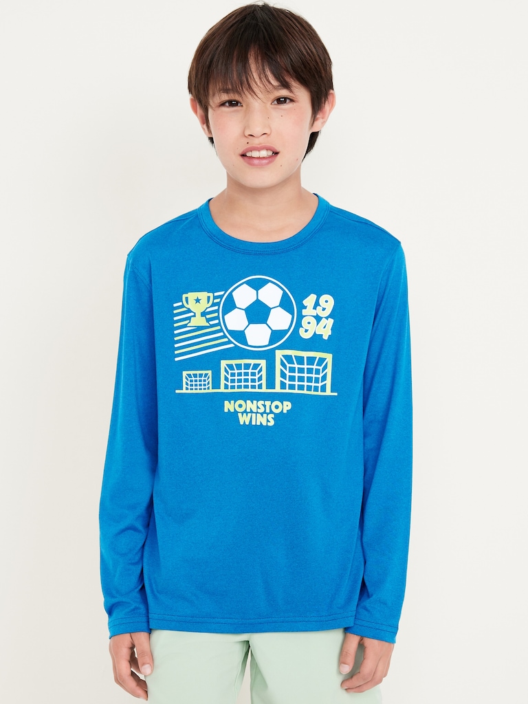 CloudMotion Long-Sleeve Graphic Performance T-Shirt for Boys