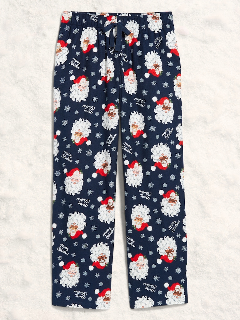 Mid-Rise Printed Flannel Pajama Pants for Women