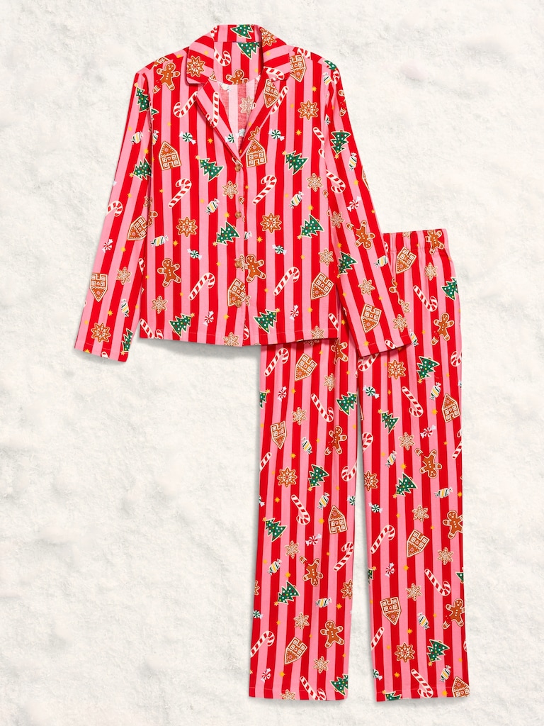 Printed Flannel Pajama Pant Set for Women