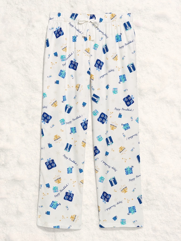 Pantalon de pyjama à taille mi-basse en flanelle à motif pour femme