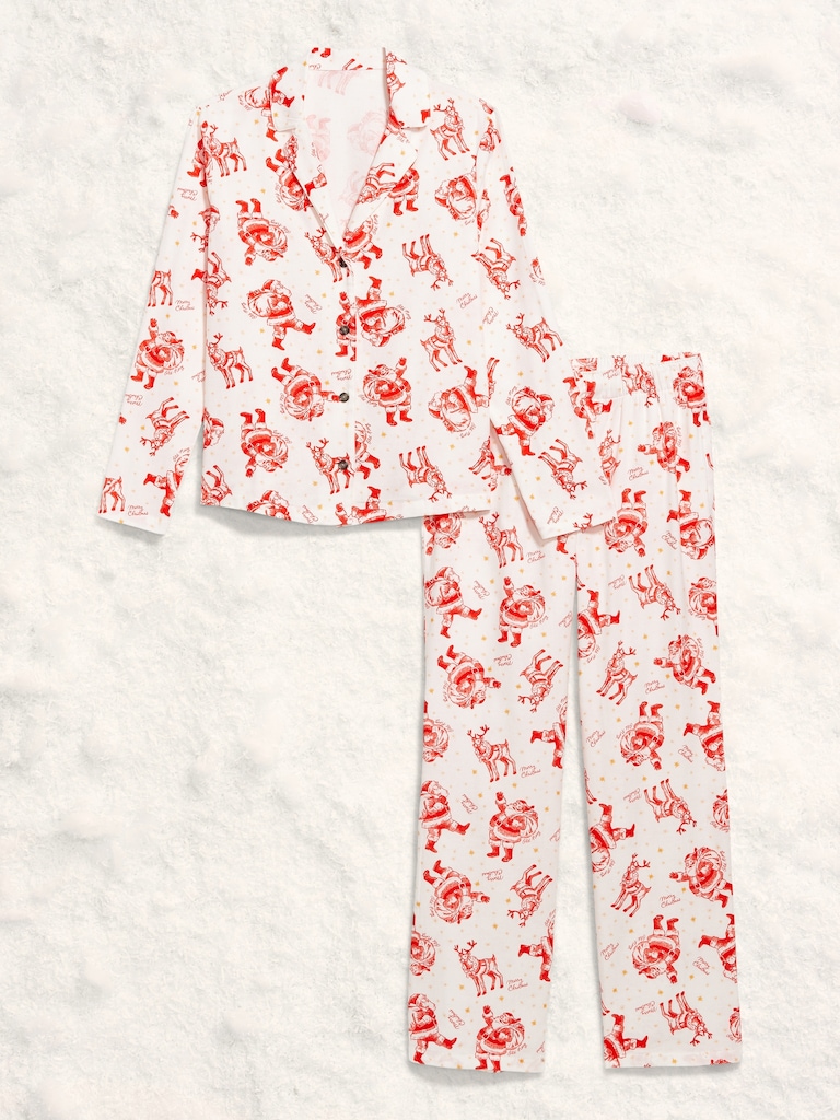 Printed Flannel Pajama Pant Set for Women