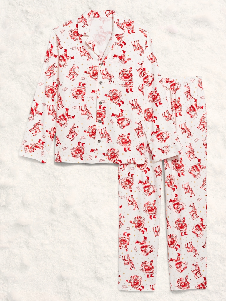 Printed Flannel Pajama Set for Men