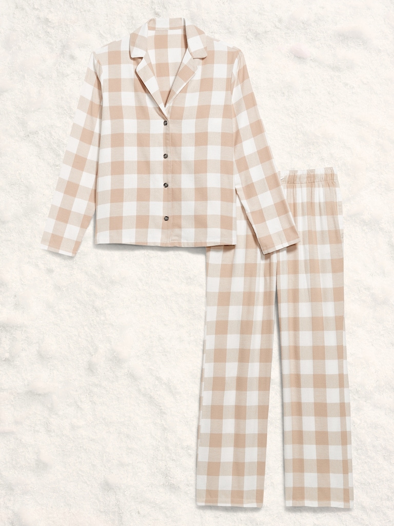 Plaid Flannel Pajama Pant Set for Women