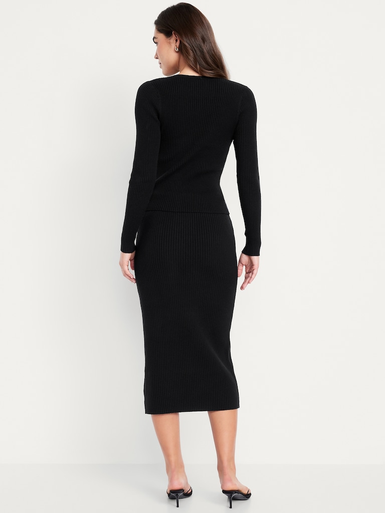 Jupe mi-longue en tricot côtelé SoSoft