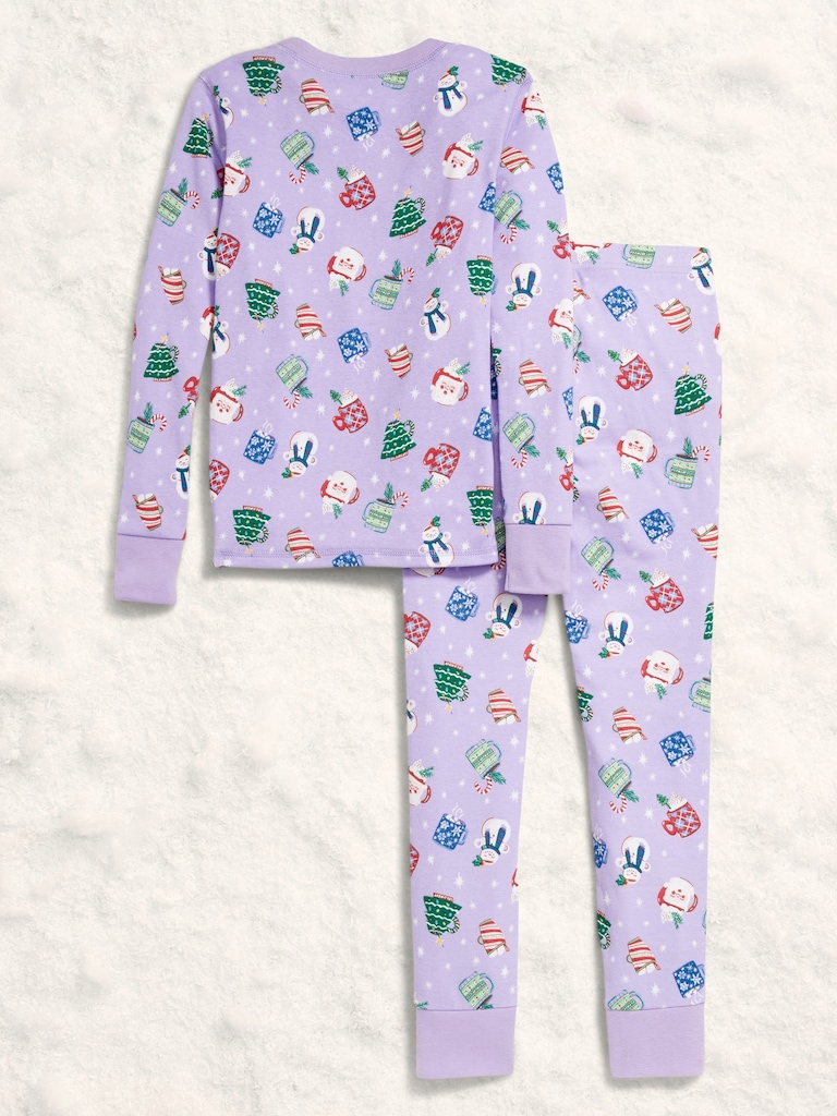 Gender-Neutral Snug-Fit Graphic Pajama Set for Kids