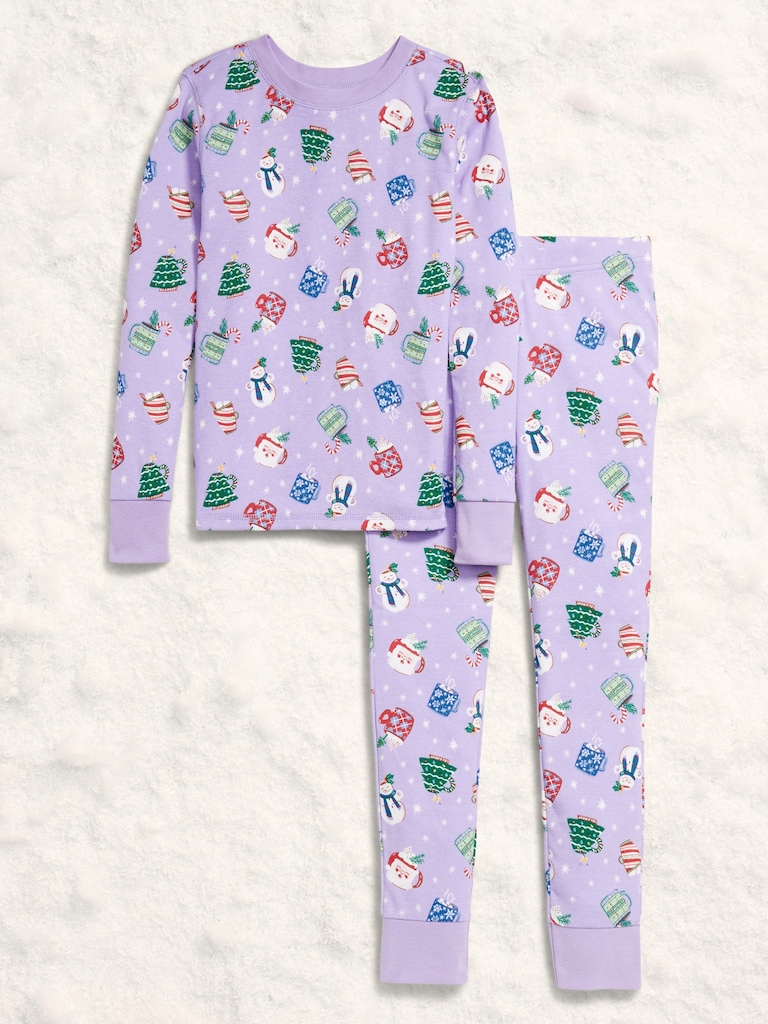 Gender-Neutral Snug-Fit Graphic Pajama Set for Kids