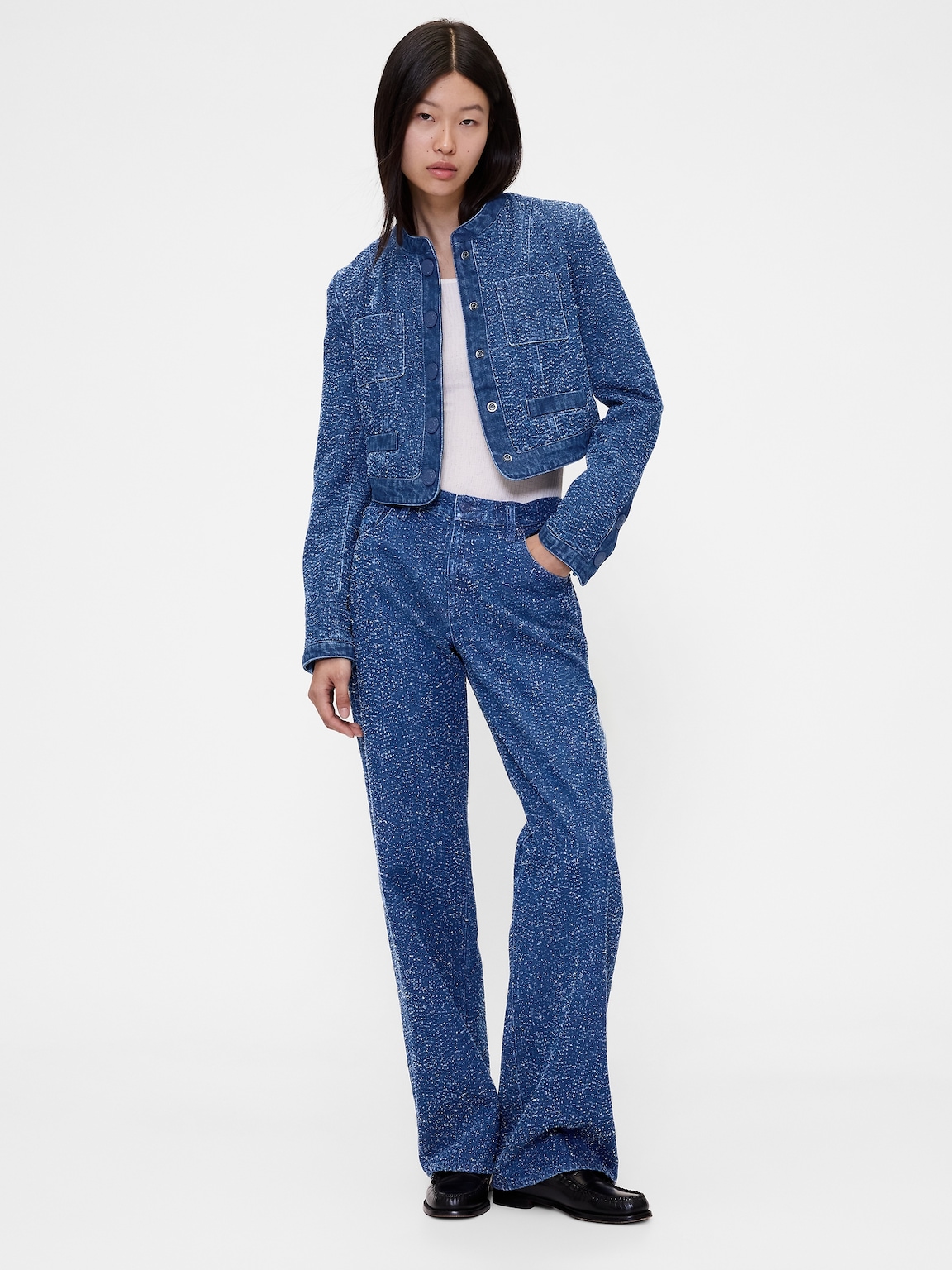 GapStudio Low Rise Denim Tweed Loose Jeans