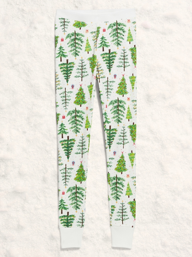 High-Waisted Printed Waffle Pajama Leggings for Women