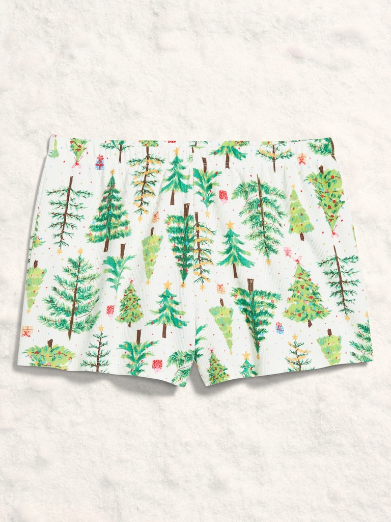 High-Waisted Waffle Pajama Shorts for Women