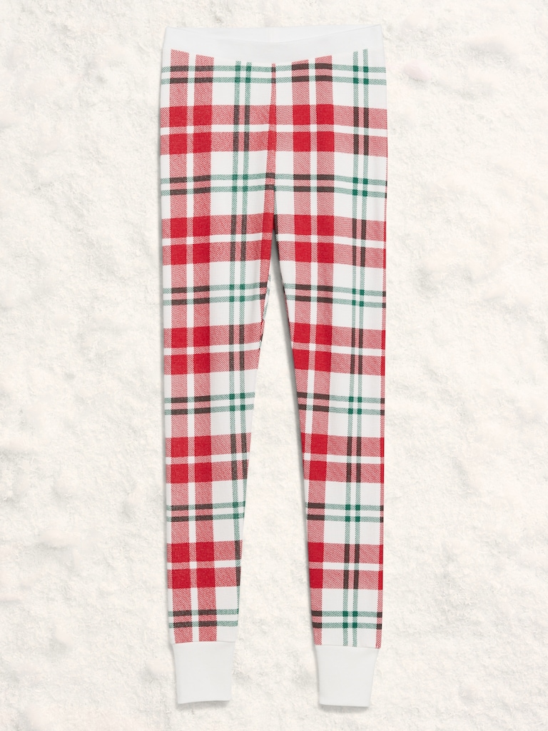 High-Waisted Printed Waffle Pajama Leggings for Women