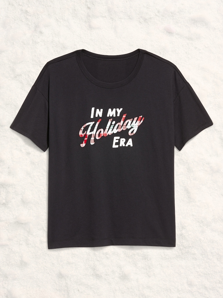 Holiday-Graphic Crew-Neck T-Shirt for Women