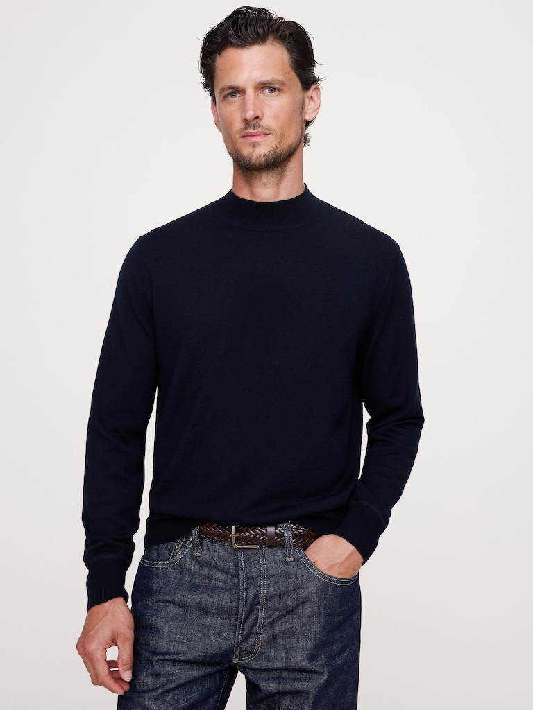 Merino Mock-Neck Sweater