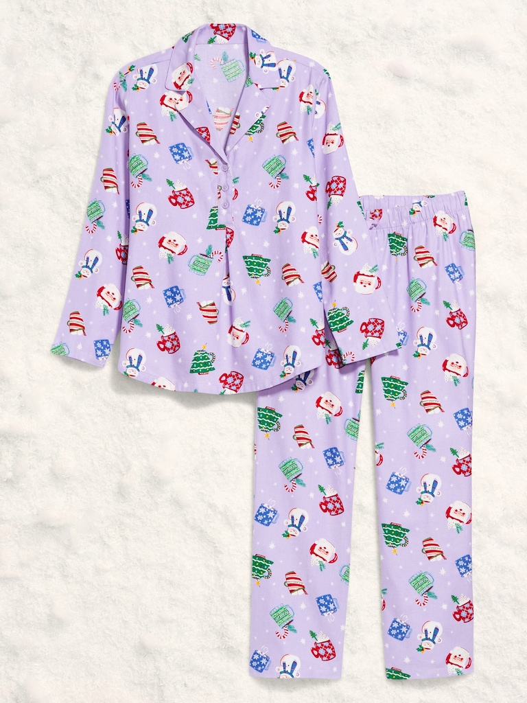 Maternity Printed Flannel Pajama Pant Set