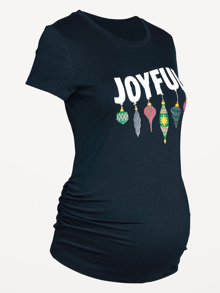 Maternity Holiday-Graphic Crew-Neck T-Shirt