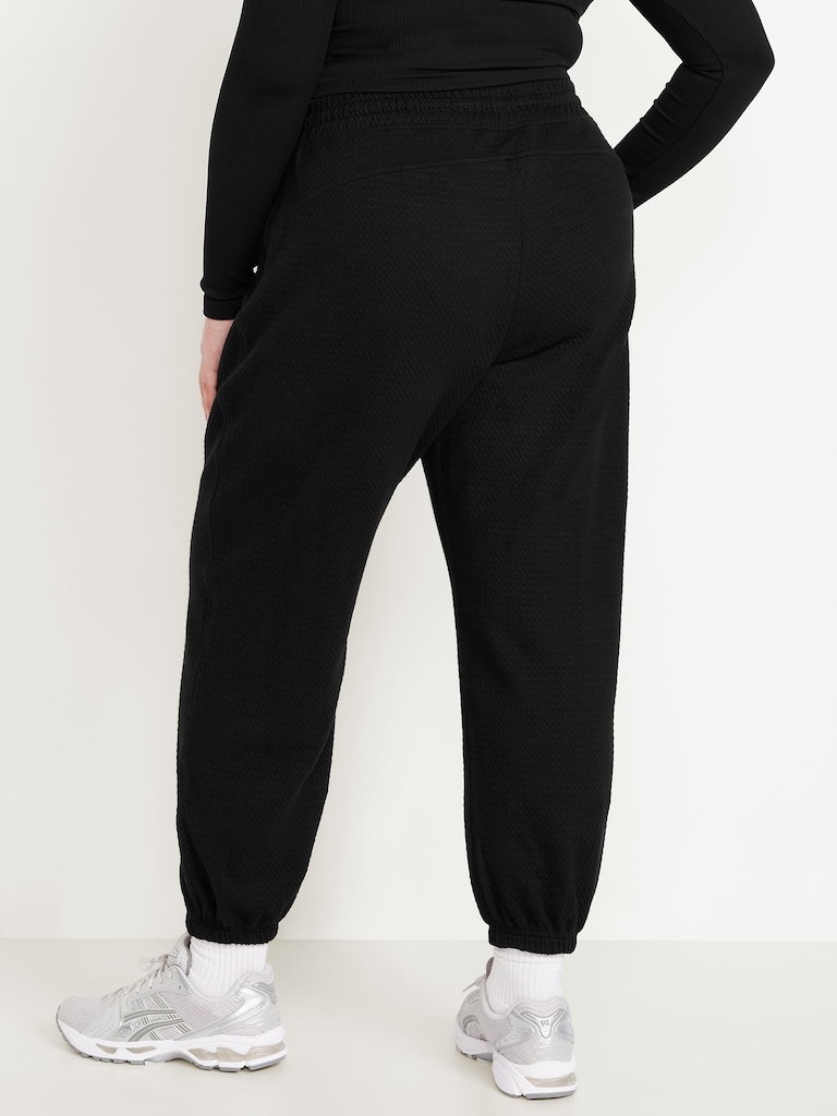 High-Waisted Dynamic Fleece Textured Sweatpants