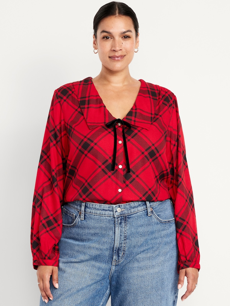 Crepe Button-Down Top