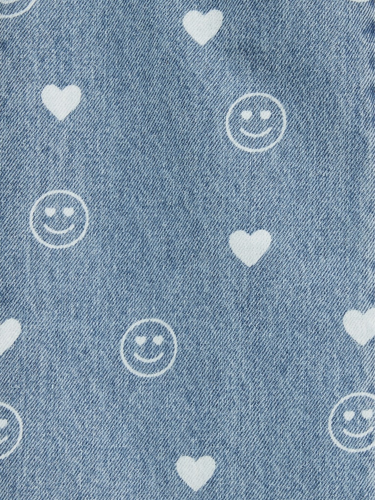 Printed Baggy Wide-Leg Jeans for Girls