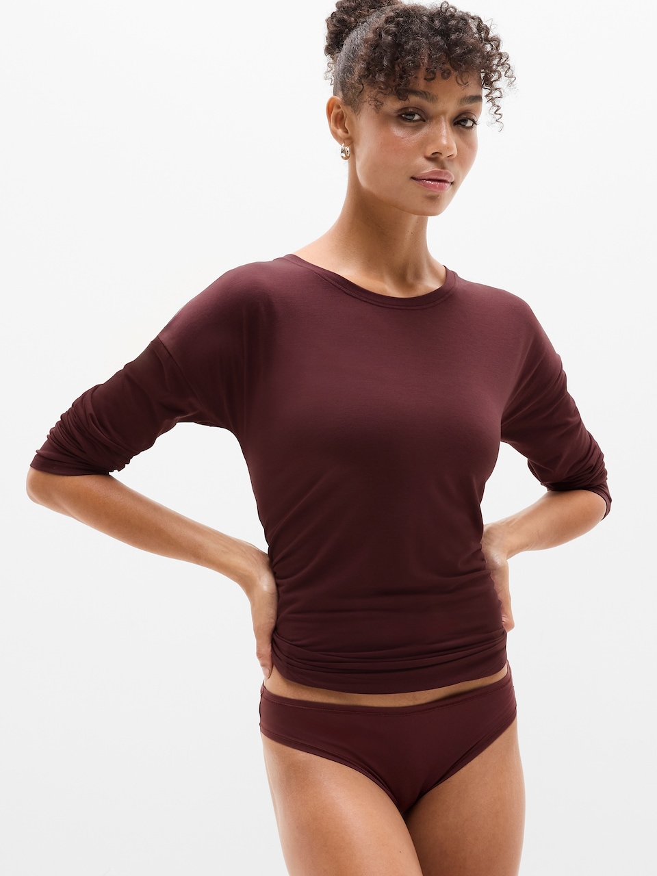V-Neck Hardware One-Piece Swimsuit