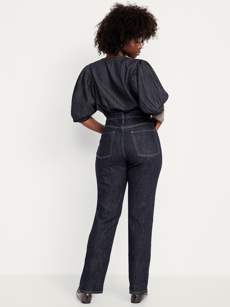 Curvy Extra High-Waisted Straight Jeans