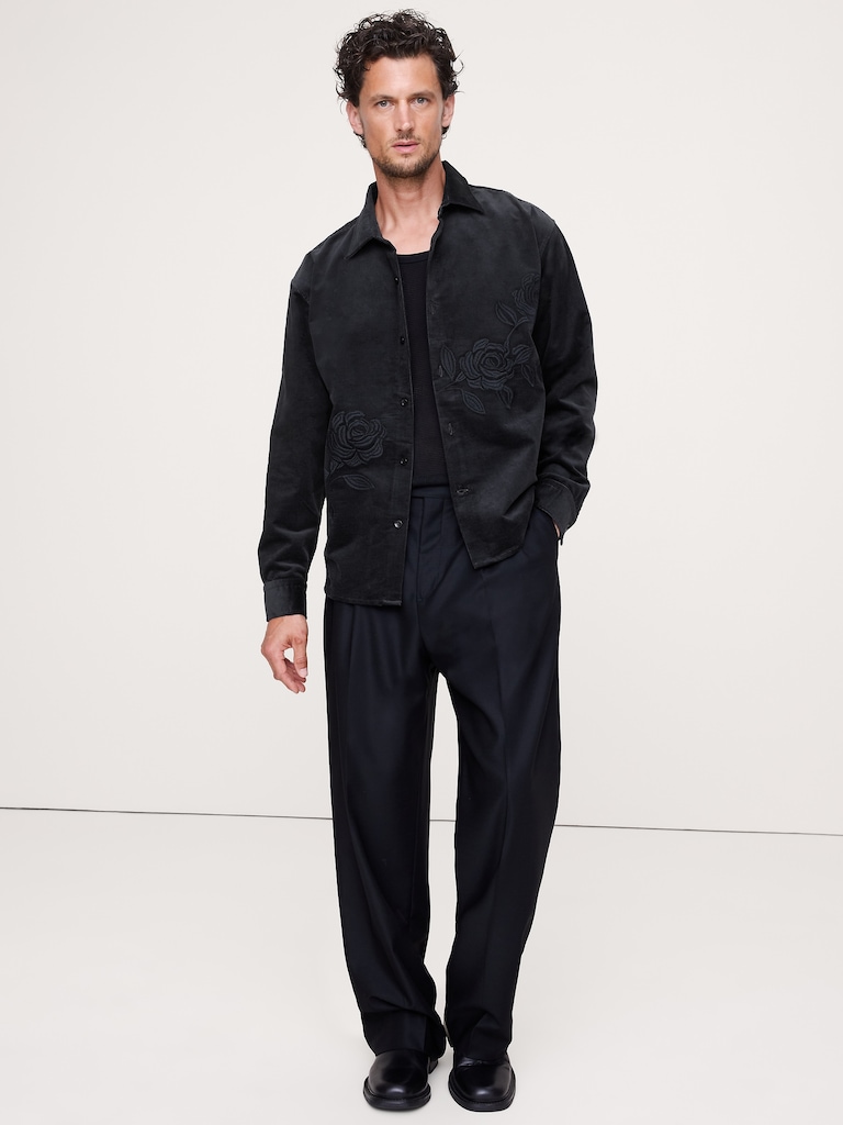 Relaxed-Fit Embroidered Corduroy Overshirt