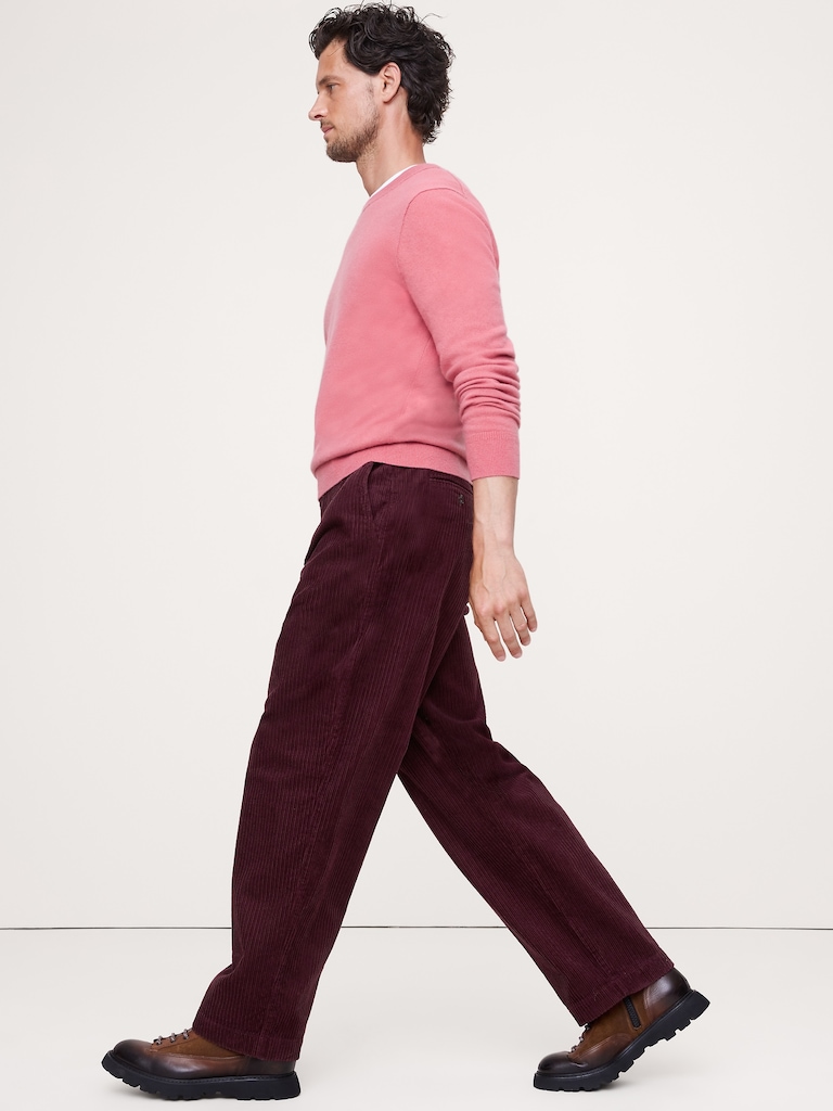 Loose Pleated Corduroy Pant