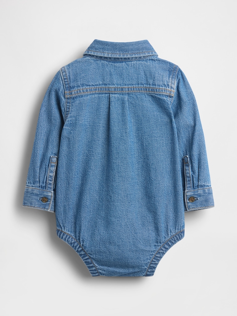 Baby Denim Button-Down Bodysuit