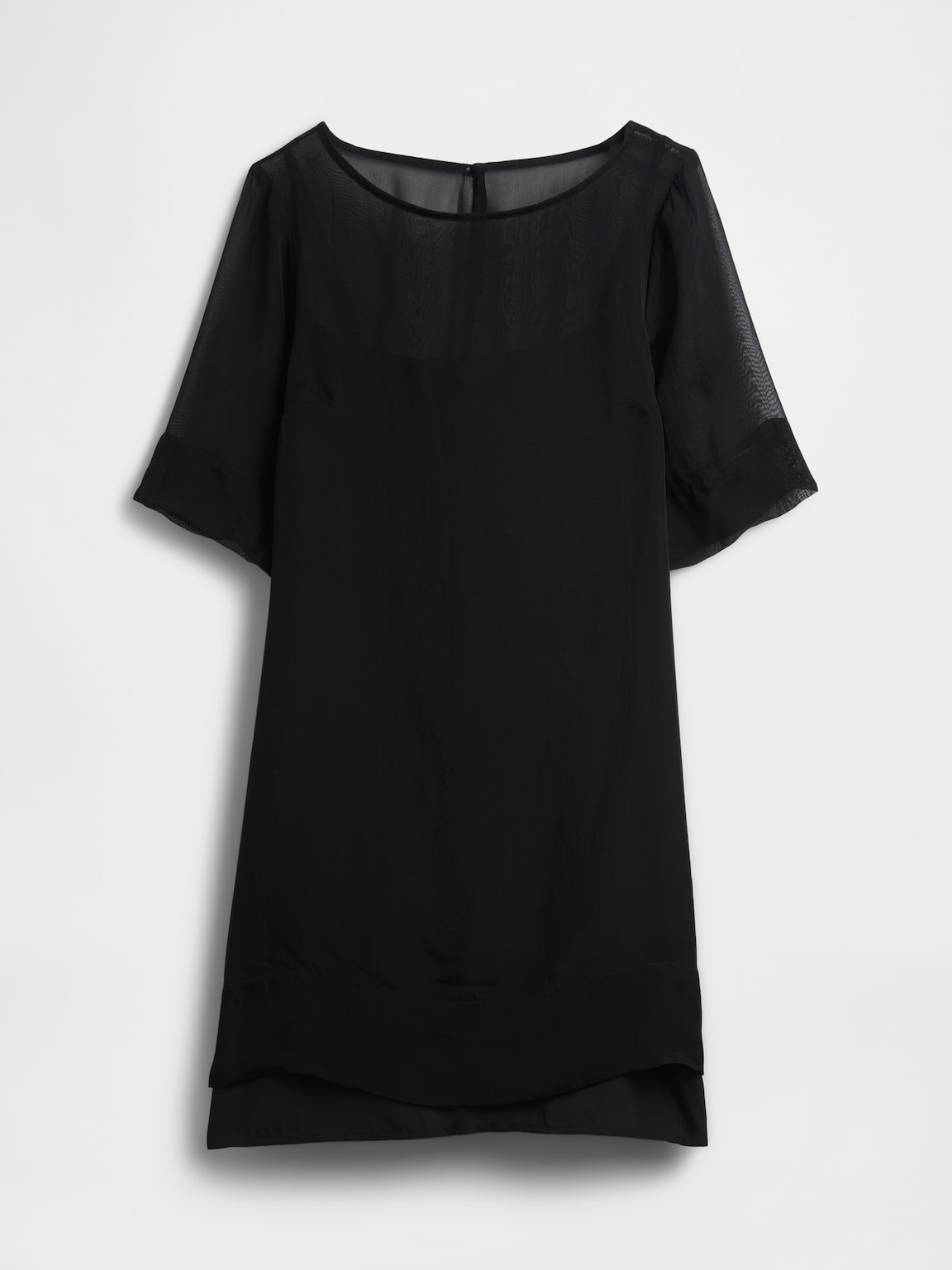 Sheer Organza Mini Shift Dress