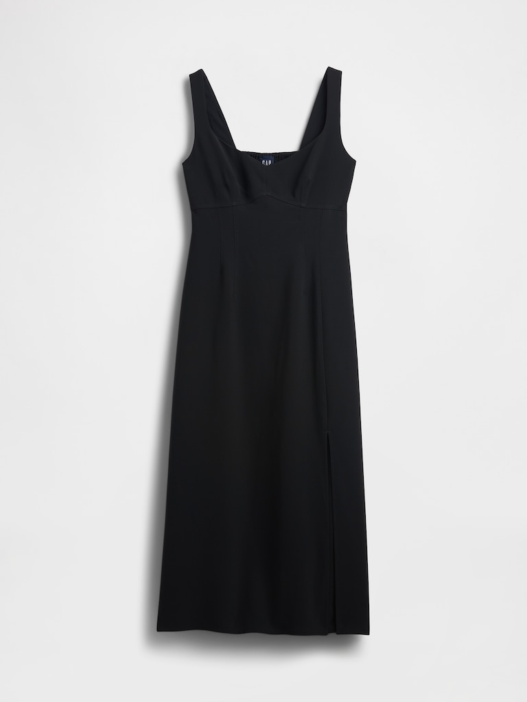 Double Knit Sweetheart Corset Maxi Dress