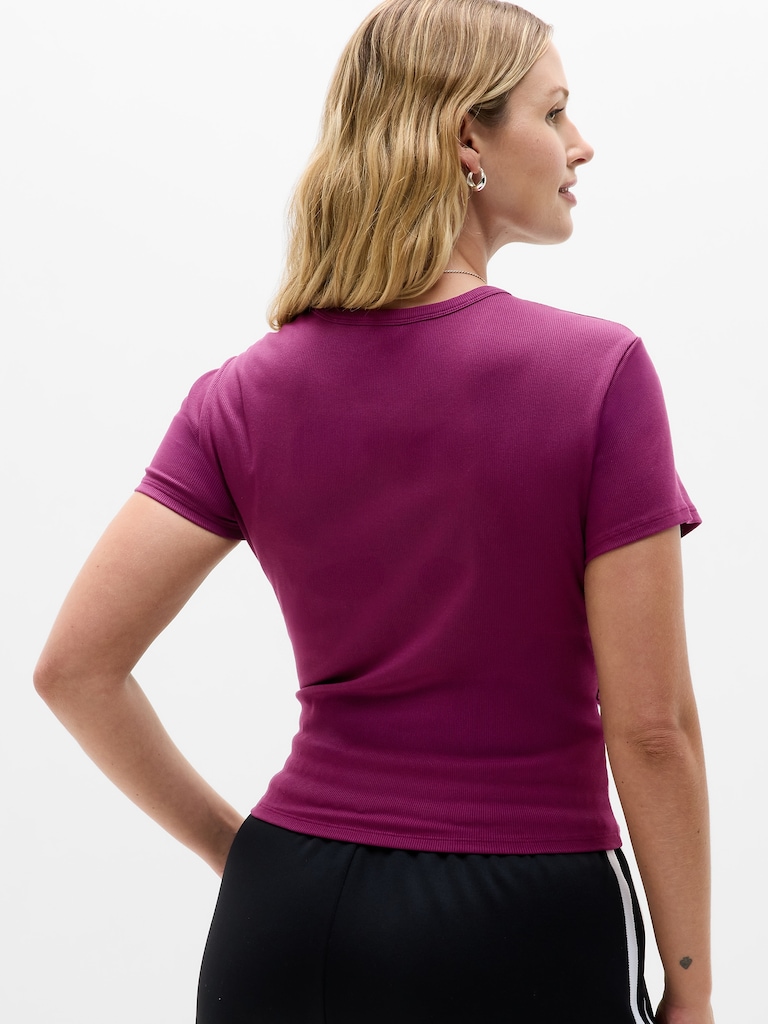 Signature Rib Crop Tee
