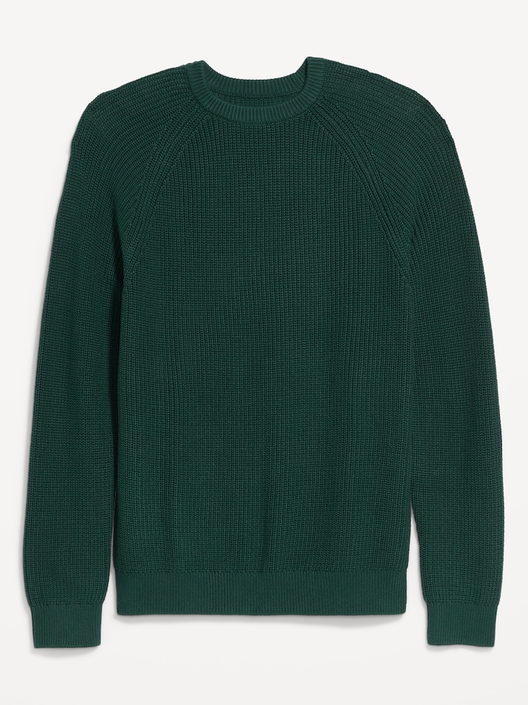 Crew-Neck Shaker-Stitch Sweater