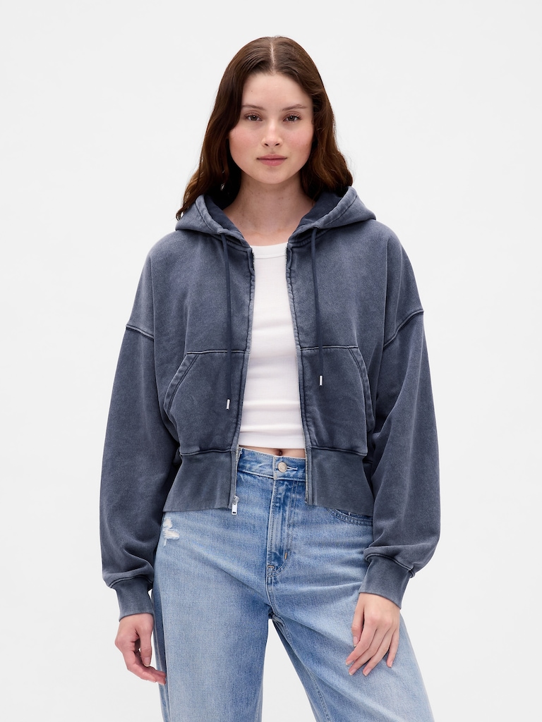 VintageSoft Full-Zip Wedge Hoodie