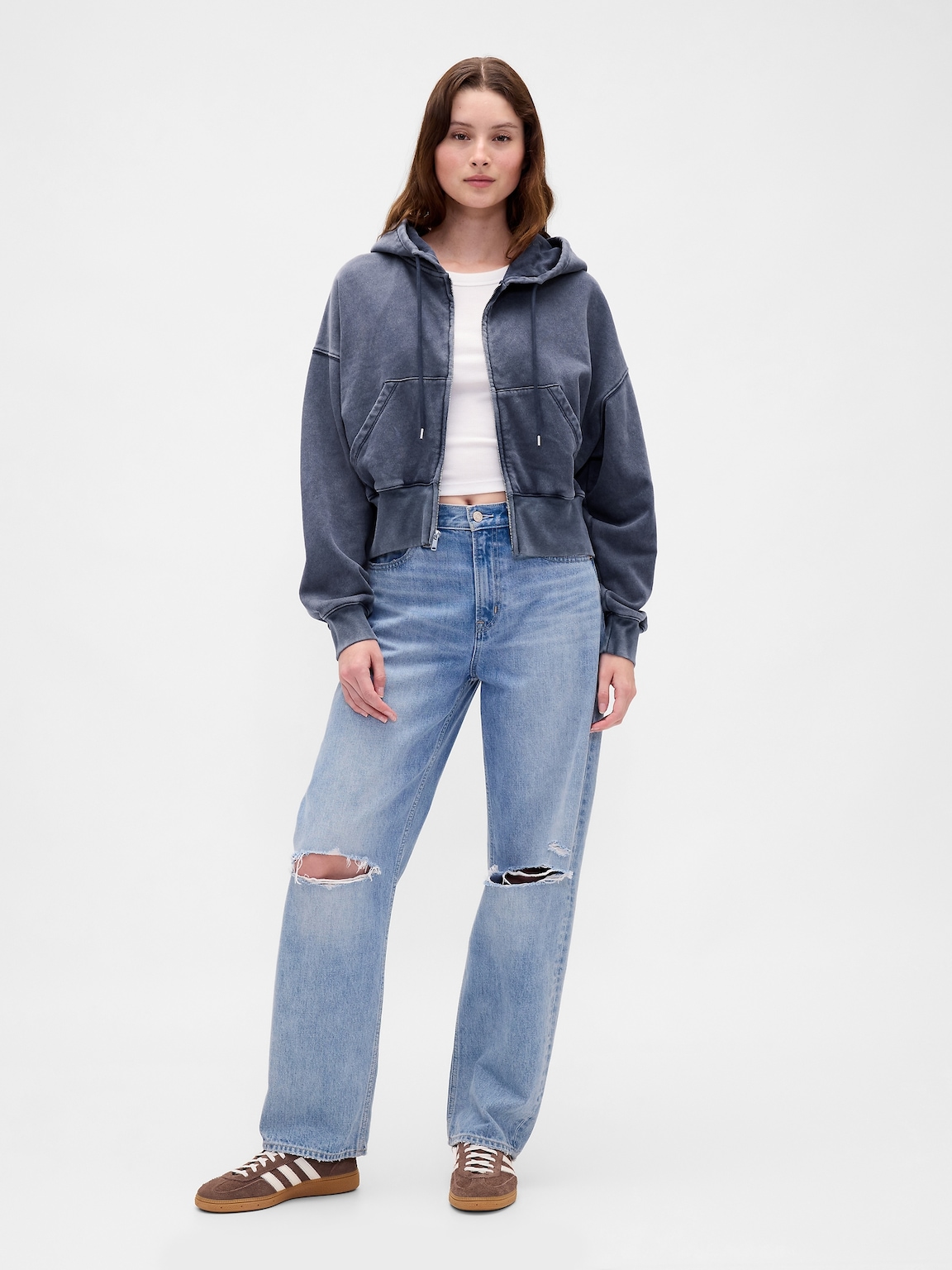 VintageSoft Wedge Zip Hoodie