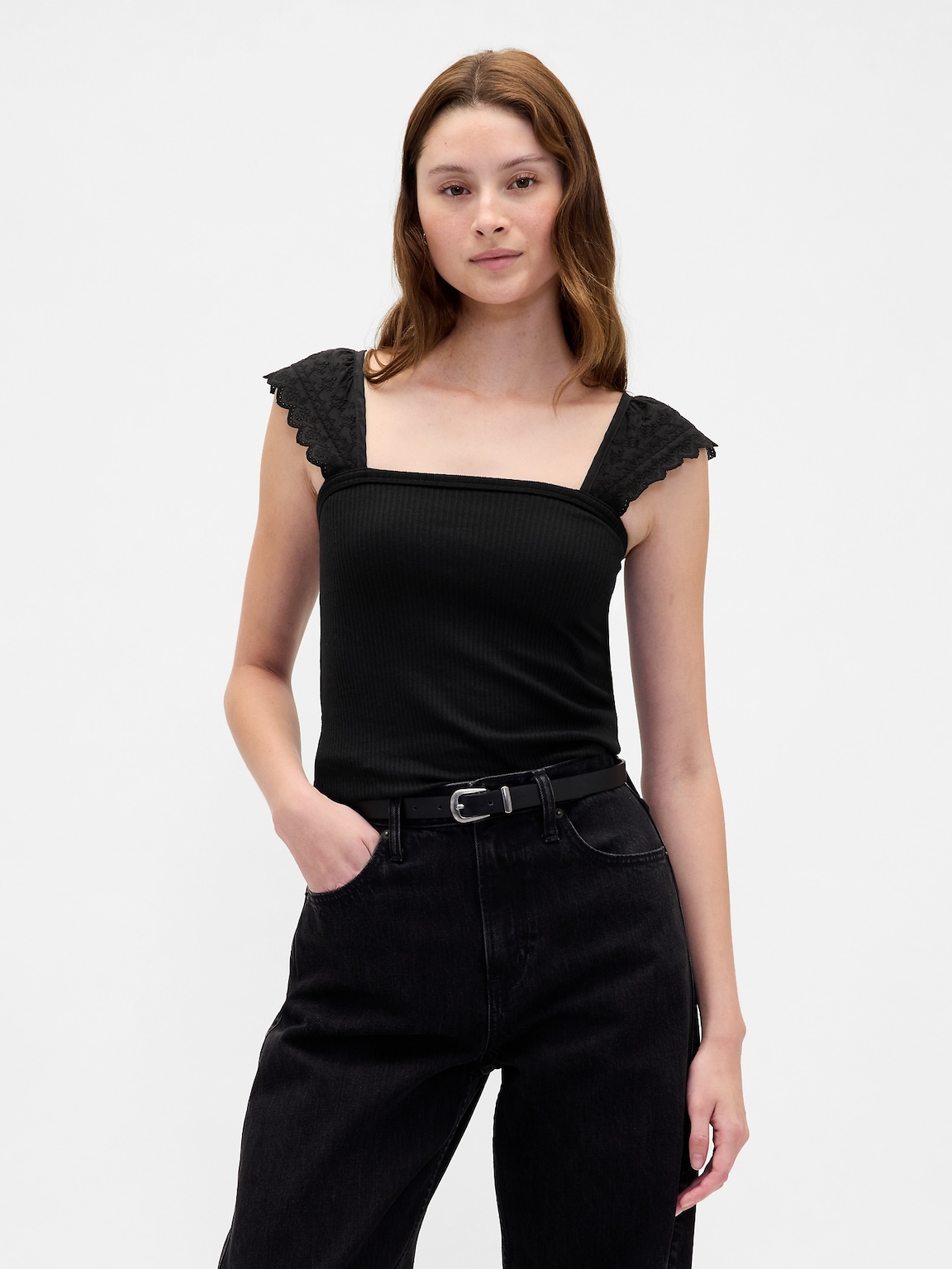 Modern Rib Flutter Tank Top