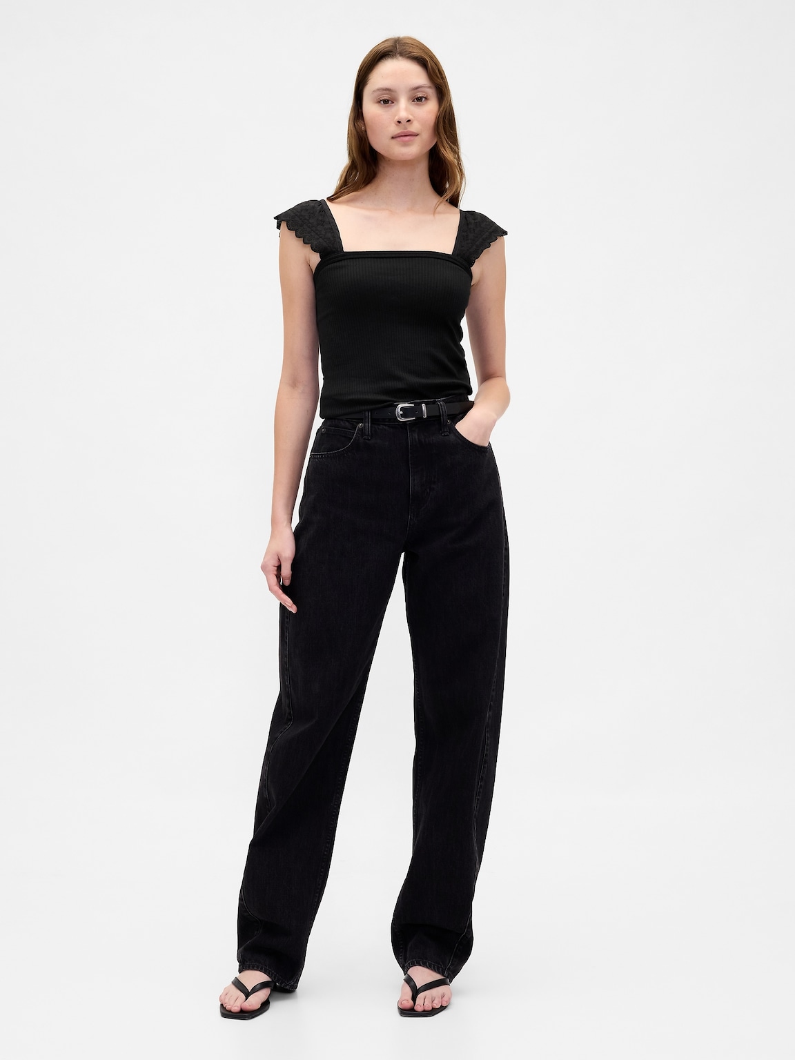 Modern Rib Flutter Tank Top