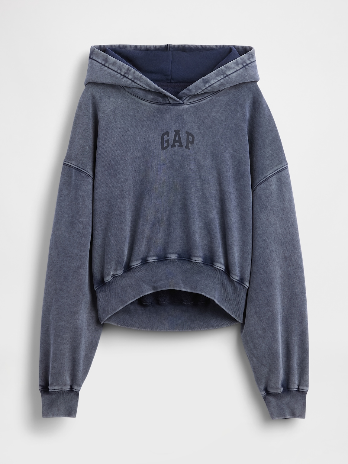 VintageSoft Crop Logo Hoodie