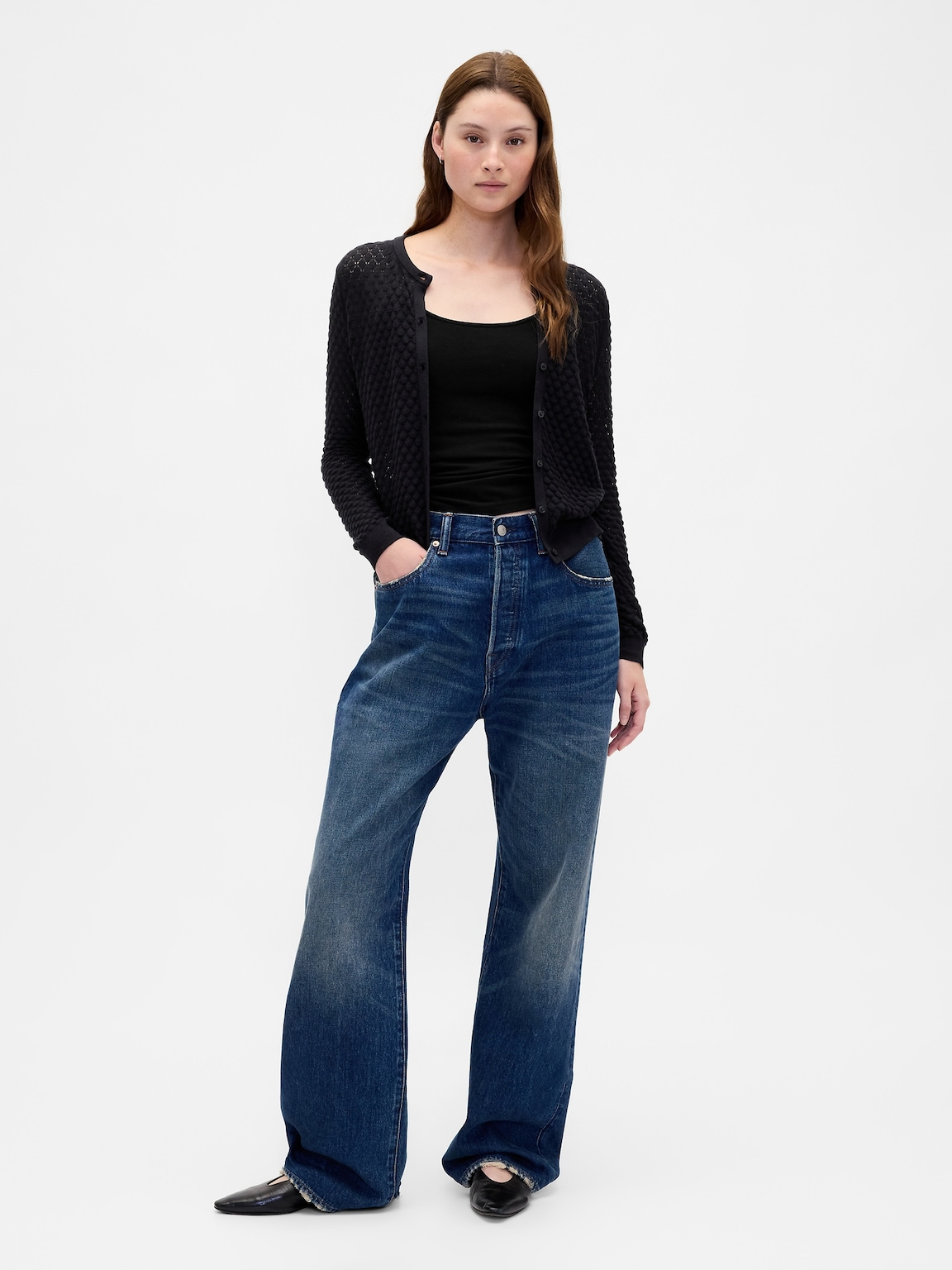 CashSoft Stretch Pointelle Cardigan