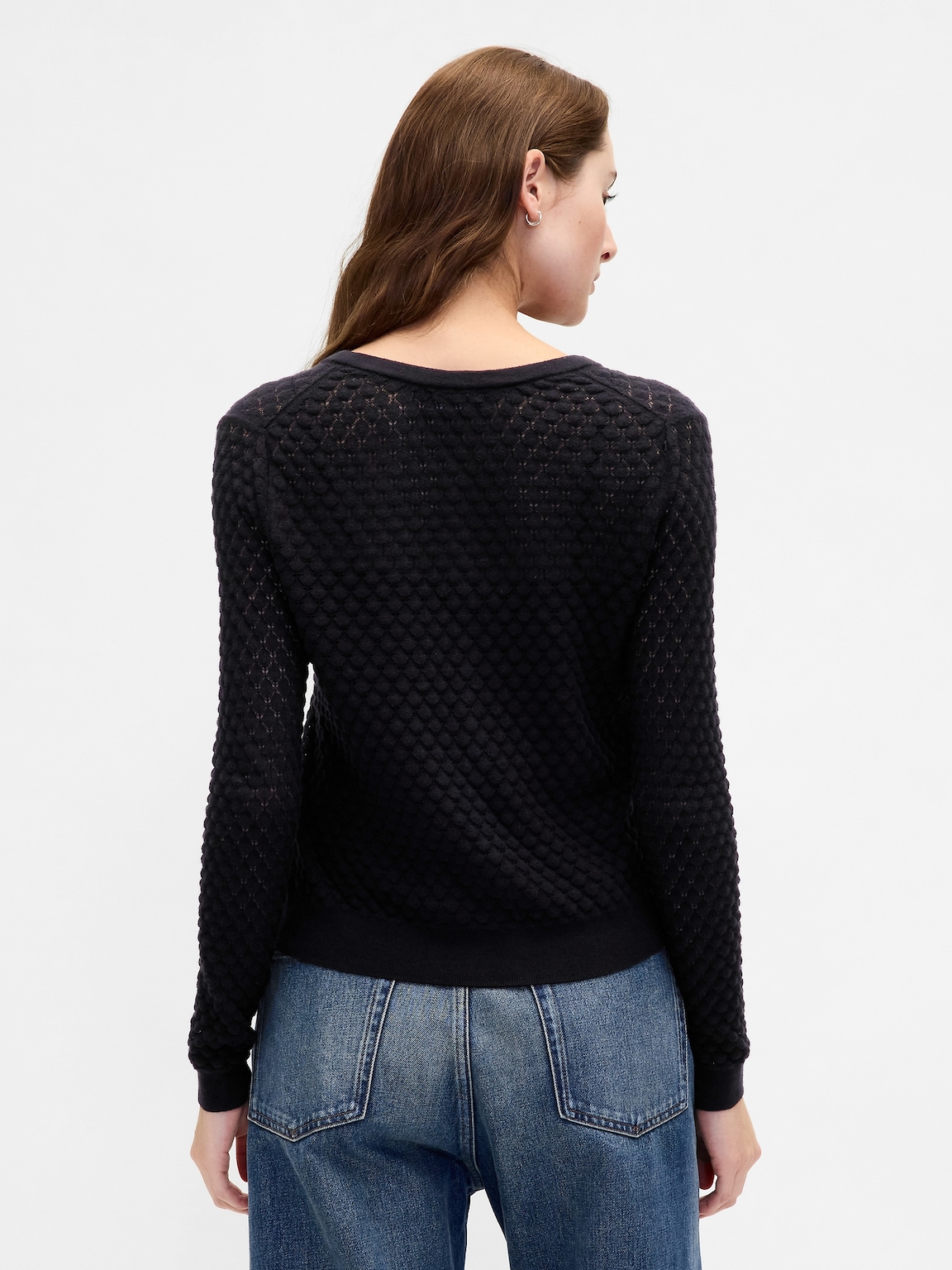 CashSoft Stretch Pointelle Cardigan