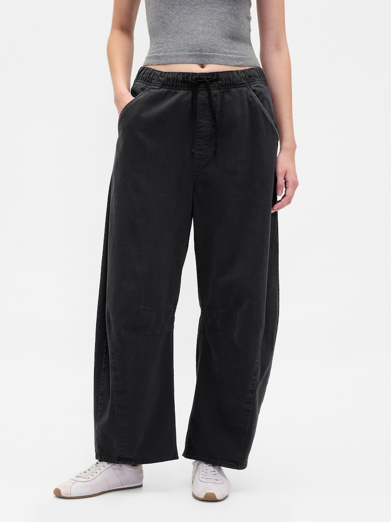 Mid Rise Twill Easy Horseshoe Pants