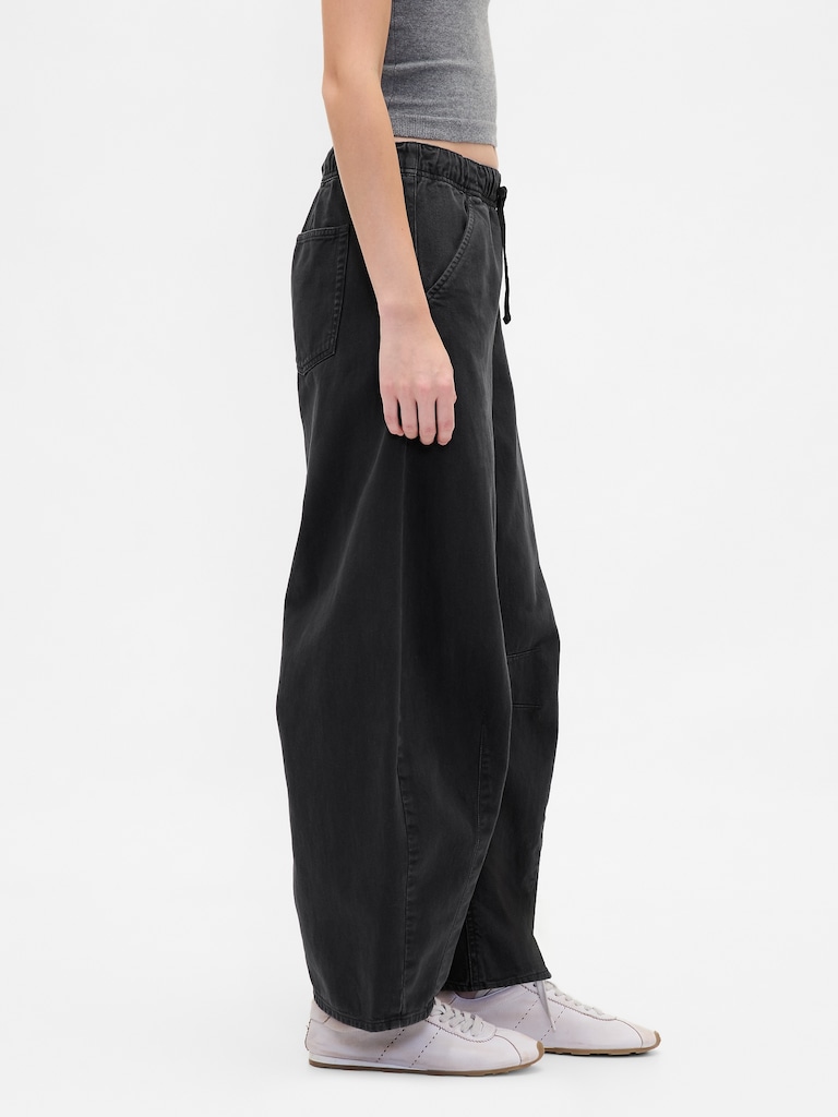 Mid Rise Twill Easy Horseshoe Pants