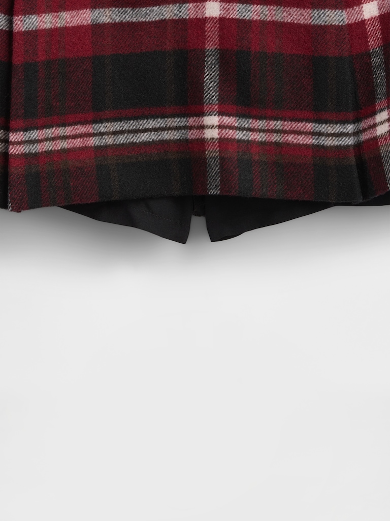 Wool-Blend Pleated Mini Skort