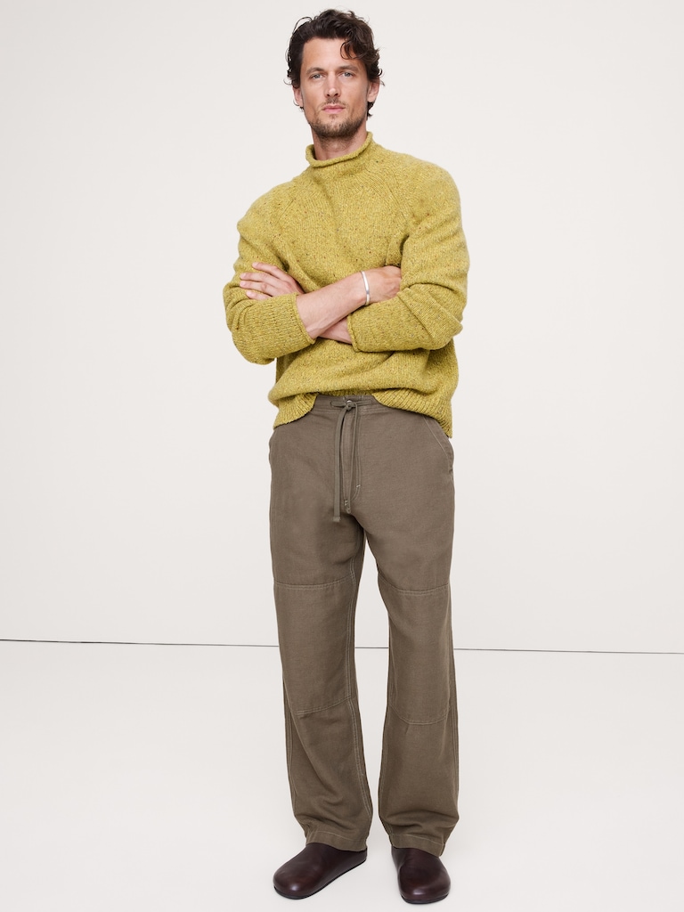 Linen-Cotton Pull-On Pant